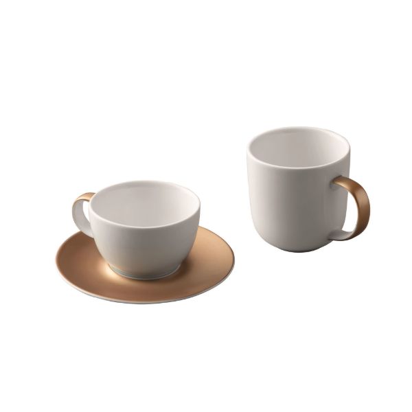 Afbeeldingen van GEM 3-delige koffie- en theeset wit