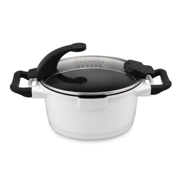 Afbeeldingen van Virgo kookpot met deksel wit 16 cm