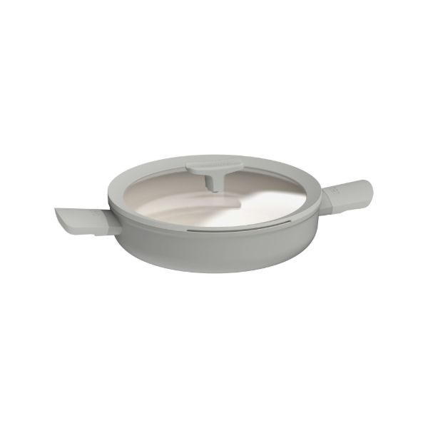 Afbeeldingen van LEO Sauteerpan antikleef met dubbele handgreep en deksel Balance Moonmist 26cm