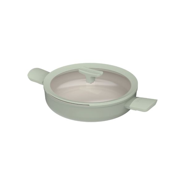 Afbeeldingen van LEO Sauteerpan antikleef met dubbele handgreep en deksel Balance Sage 26cm