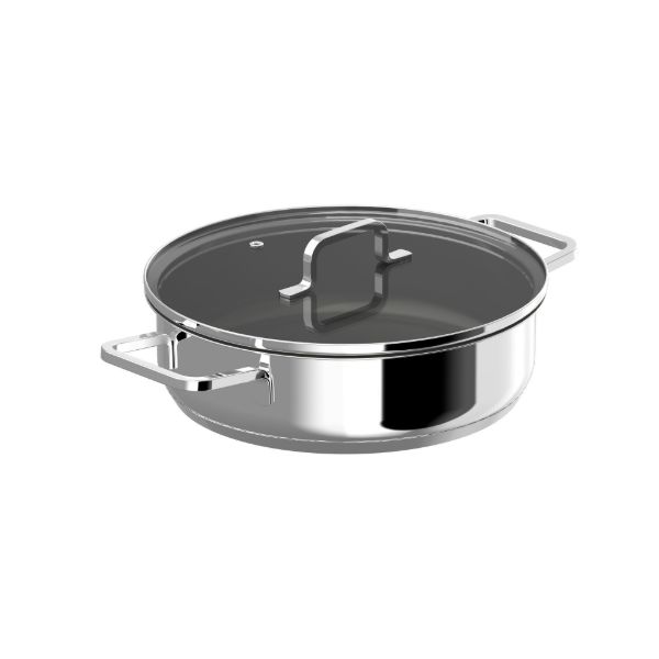 Afbeeldingen van DiNA Sauteerpan met dubbele handgreep en deksel Helix 26cm