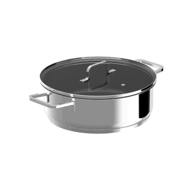 Afbeeldingen van DiNA Sauteerpan met dubbele handgreep en deksel Helix 28cm