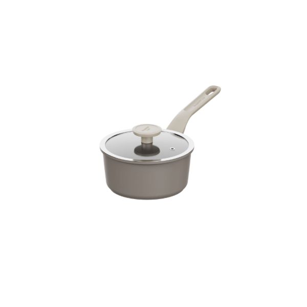 Afbeeldingen van LEO Steelpan antikleef met deksel Dune 18cm