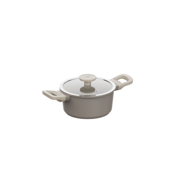 Afbeeldingen van LEO Kookpot antikleef met deksel Dune 18cm