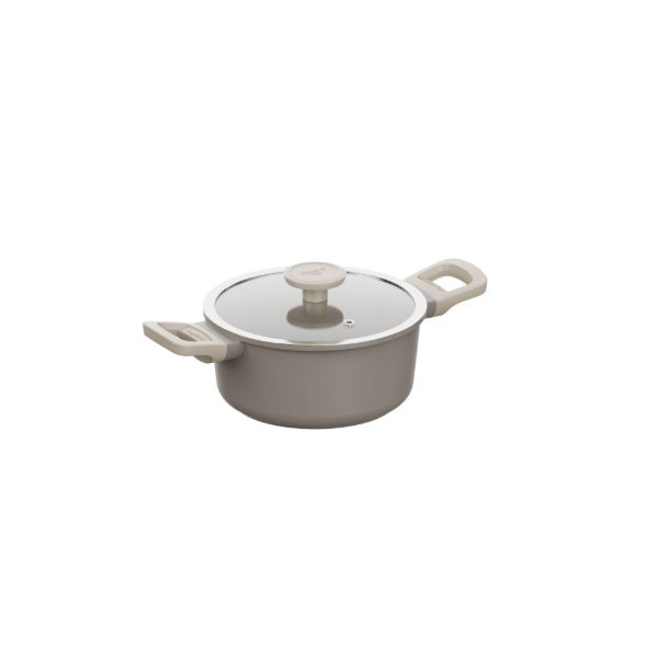 Afbeeldingen van LEO Kookpot antikleef met deksel Dune 20cm