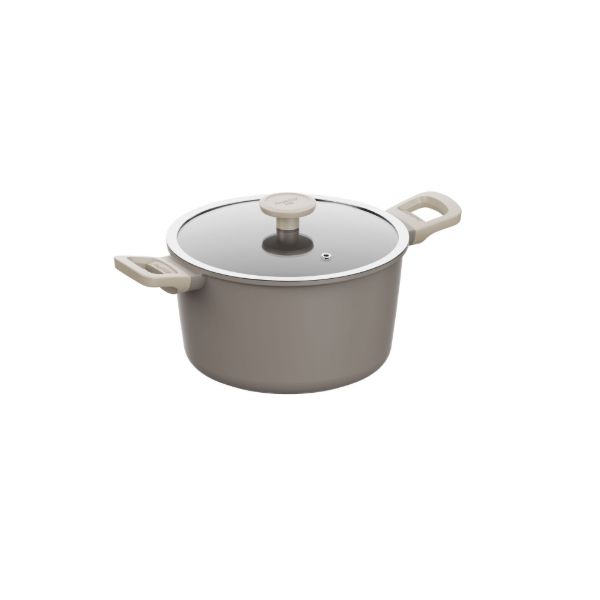 Afbeeldingen van LEO Kookpot antikleef met deksel Dune 24cm