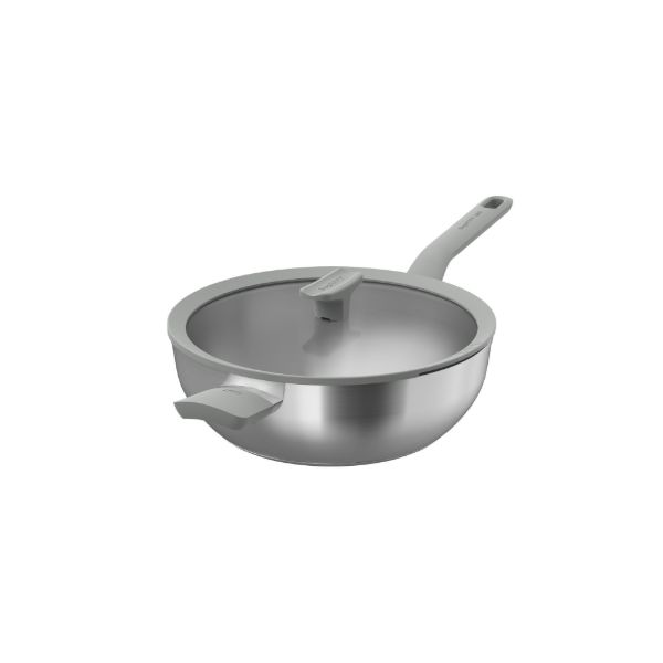 Afbeeldingen van LEO Wokpan met deksel RVS 28cm Balance